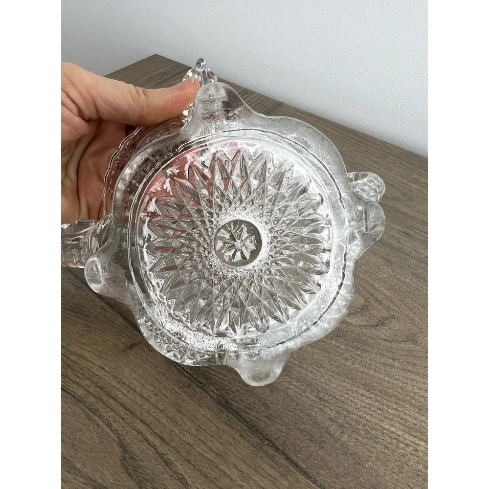 VINTAGE EAPG Biscuit, Cracker Jar Antique Early American Pattern Glass Pressed 2